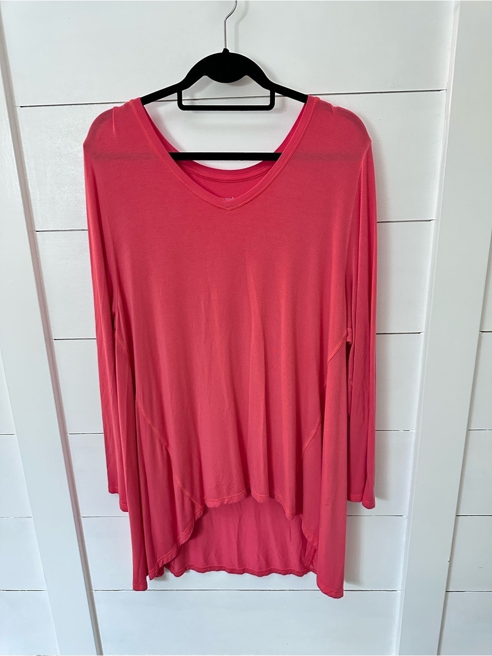 Soft Surroundings 1x asymmetrical softcore long sleeve modal blend top casual